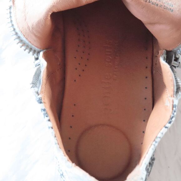 Gentle Souls Lowe Double Zip Snake Print Leather Sneakers Size 9 - Picture 3 of 10